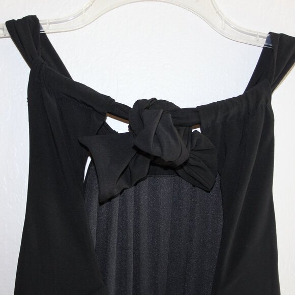 EMMA & MICHELE WOMENS BLACK HALTER TOP JUMPSUIT SZ M SLEEVELESS TIE WIDE LEG - Picture 8 of 14